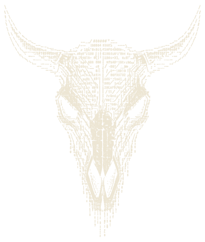 ASCII longhorn cattle skull